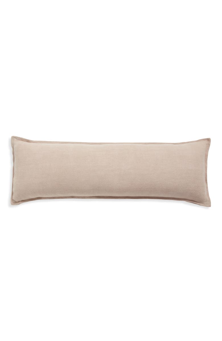 Nordstrom Washed Linen Accent Pillow, Alternate, color, Tan Thread