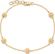 MADE BY MARY Cubic Zirconia Birthstone Flower Station Bracelet