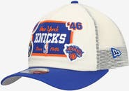 New Era Men's New Era Off White New York Knicks Layered Patch 19TWENTY Adjustable Hat
