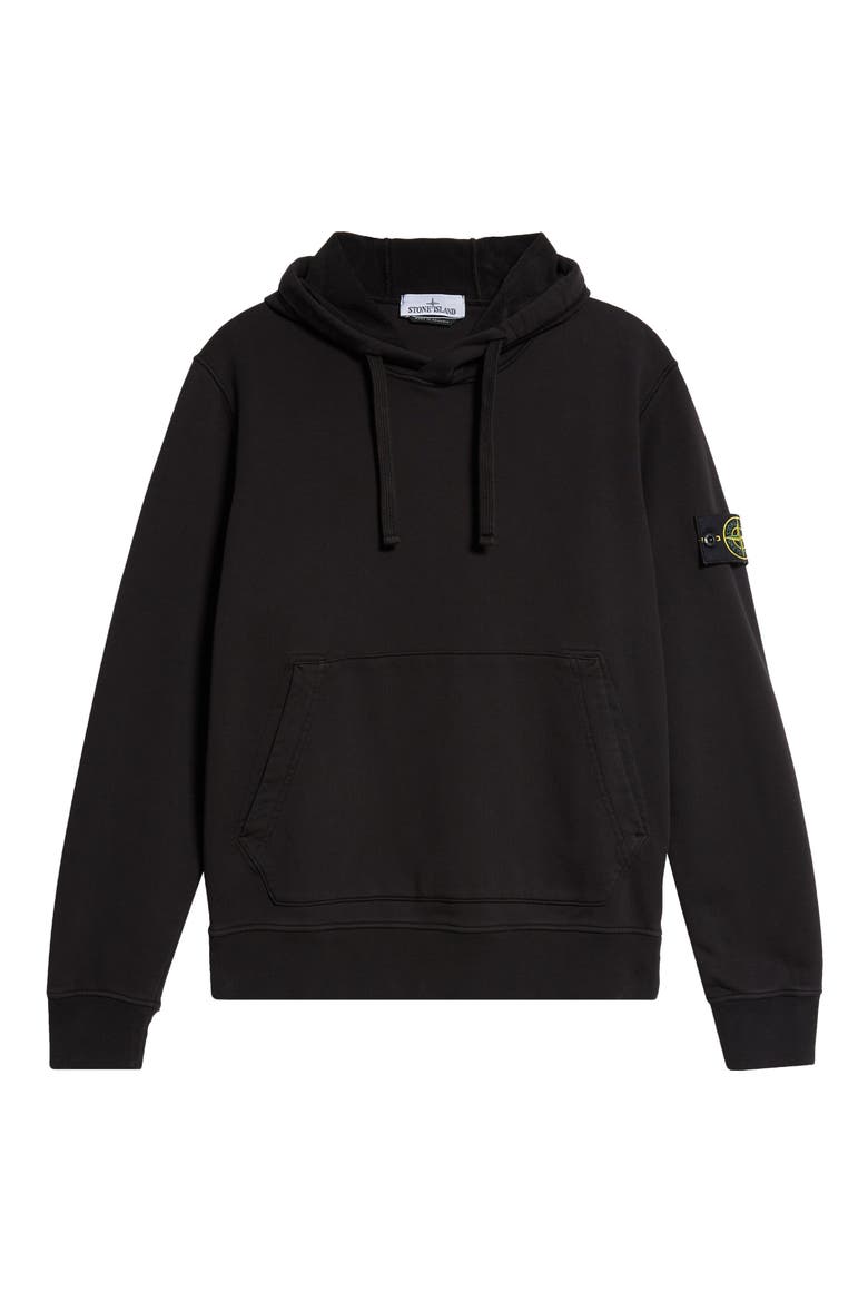 Logo Patch Cotton Hoodie, Alternate, color, BLACK