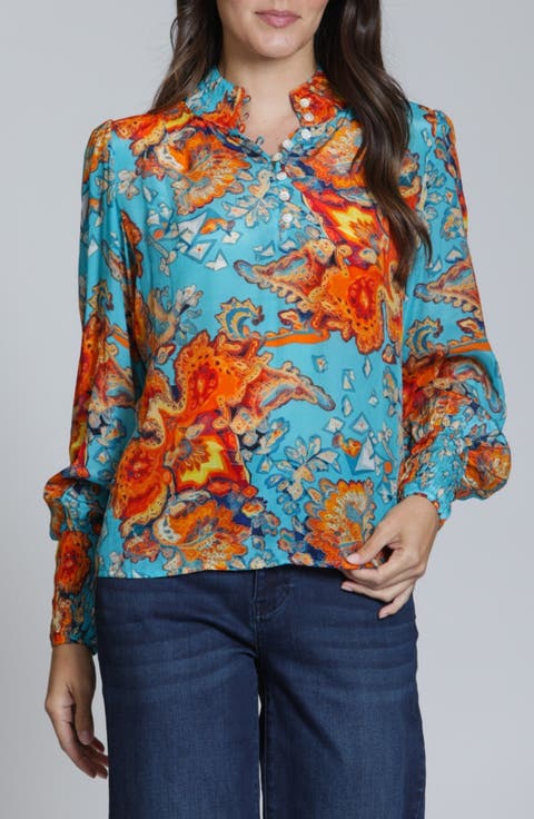 Print High Neck Shirt