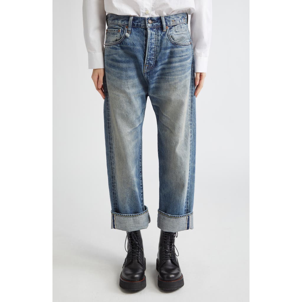 R13 Tailored Drop Cuffed Jeans In Blue
