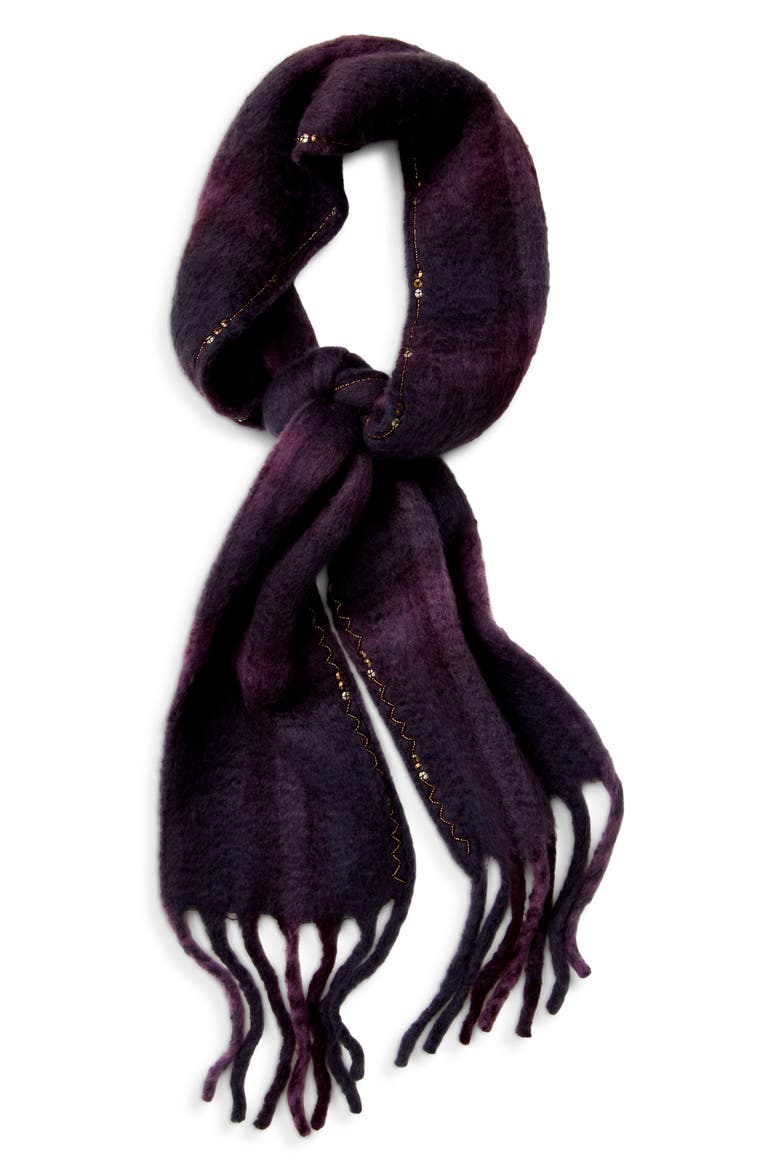 Highland Plaid Skinny Scarf, Alternate, color, BERRY COMBO