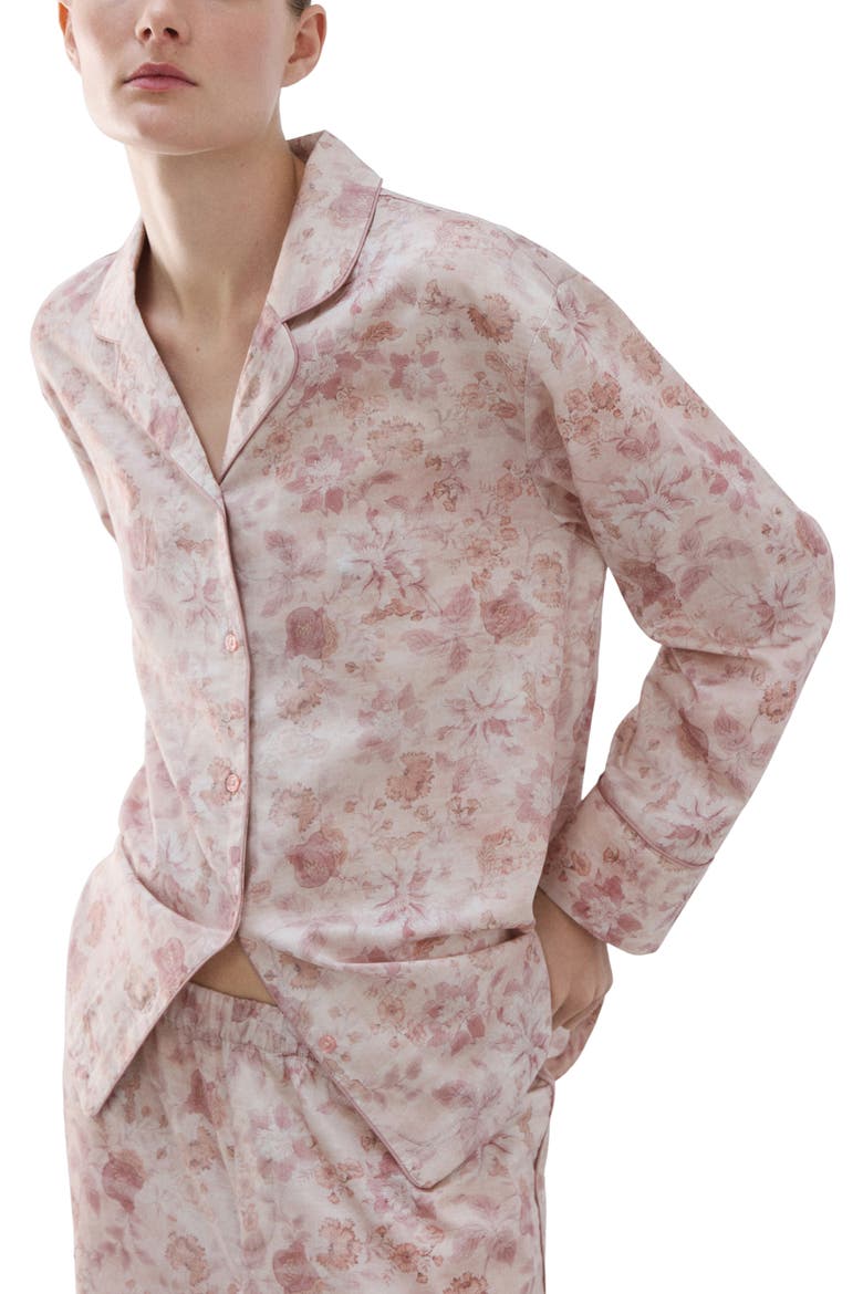 Relaxed Fit Cotton Pajama Top, Main, color, PINK