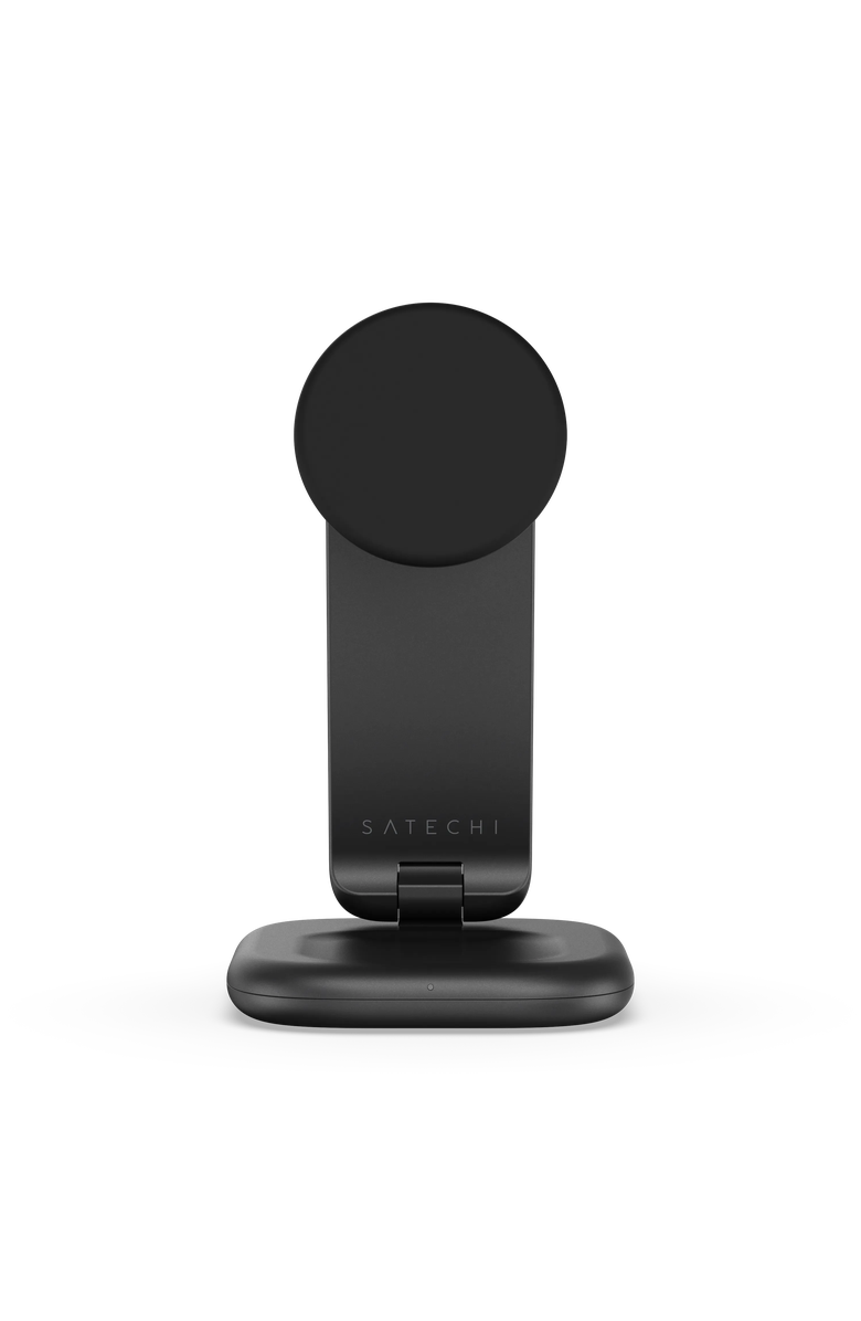 Satechi 3 in 1 Foldable Wireless Charging Stand with Qi2 25W, Alternate, color, Space Black