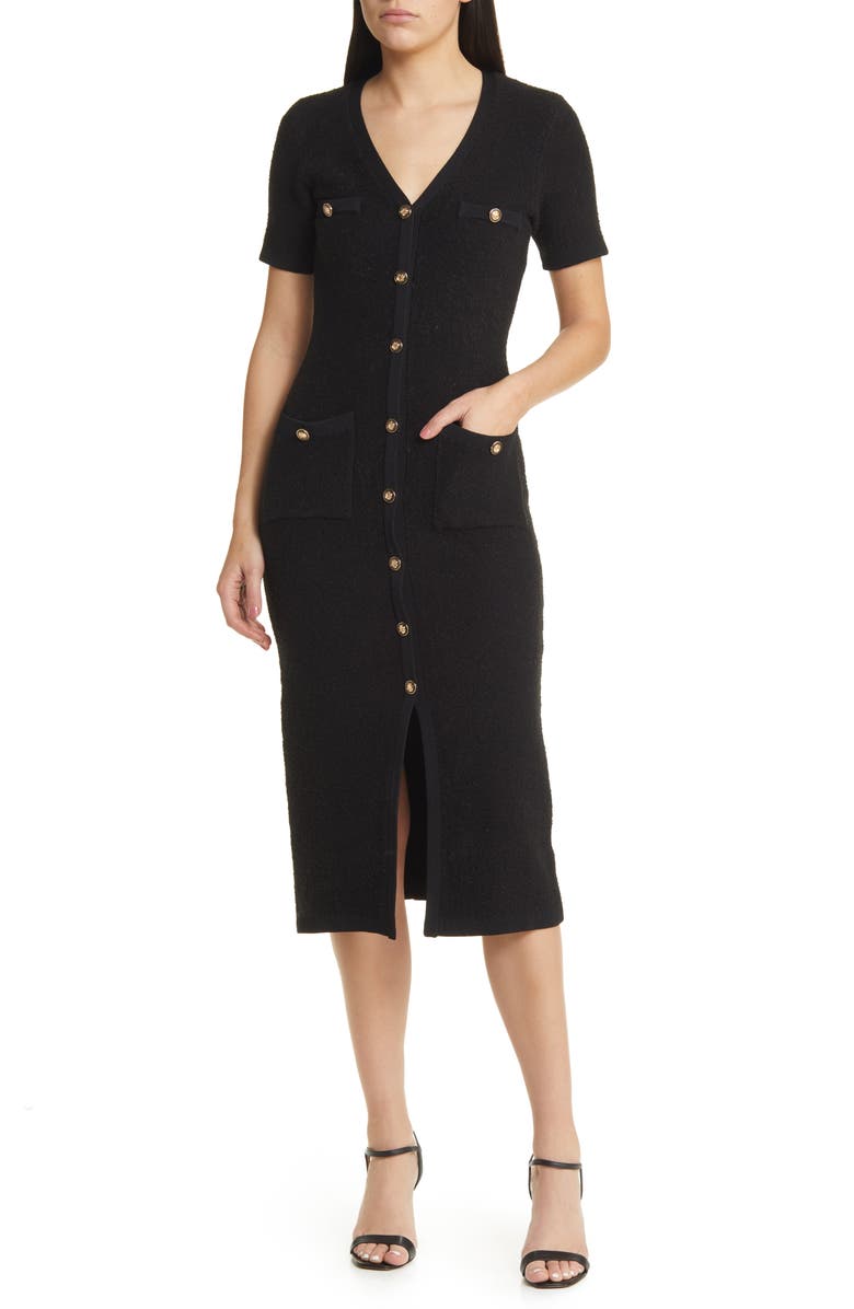 ZOE AND CLAIRE Button Front Sweater Dress, Main, color, 