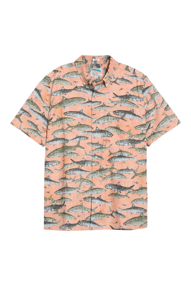 Oio by Naoki Button-Down Shirt, Main, color, CORAL