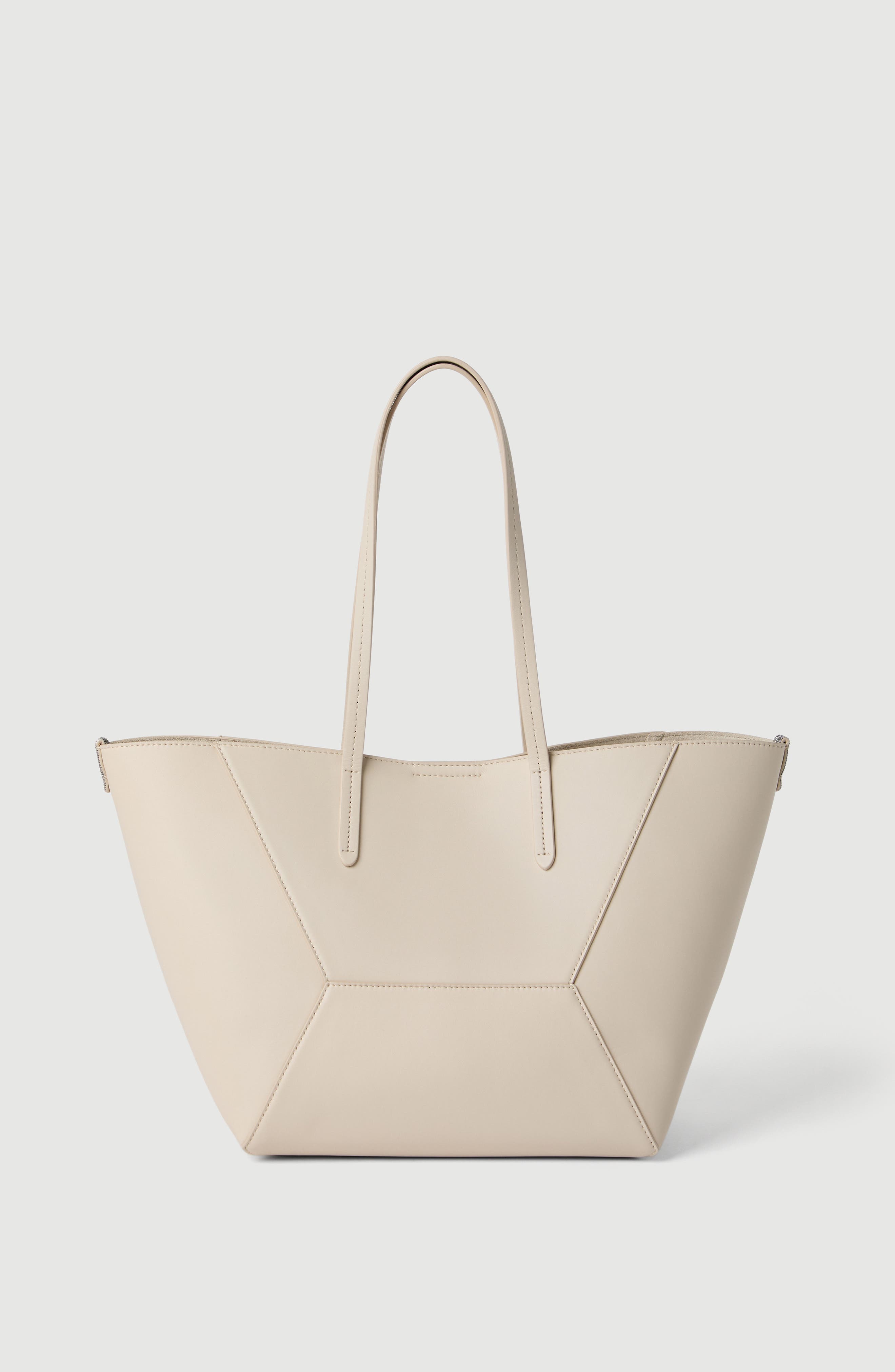 Brunello Cucinelli Calfskin small BC Duo bag, Alternate, color, Ivory