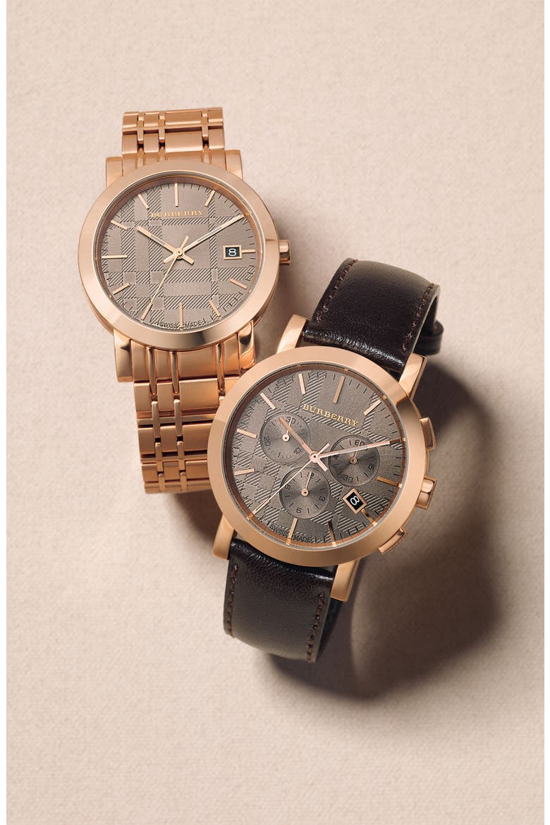 Large Taupe Dial Chronograph Watch, Alternate, color, ROSE GOLD/ BROWN