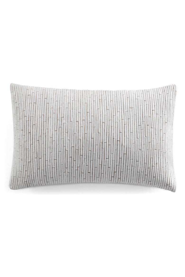 Embroidered Cotton & Linen Accent Pillow, Main, color, LINEN / WHITE
