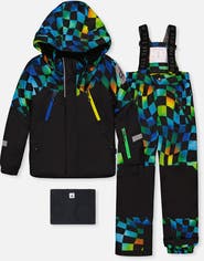 Deux par Deux Play Colorblock Jacket & Checkerboard Pants Two Piece Snowsuit