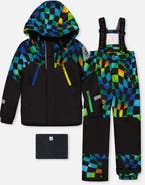 Deux par Deux Play Colorblock Jacket & Checkerboard Pants Two Piece Snowsuit