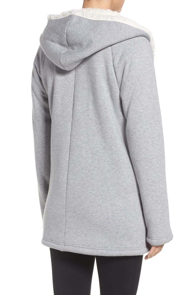 Zella Chalet Fleece Lined Hooded Wrap, Alternate, color, 