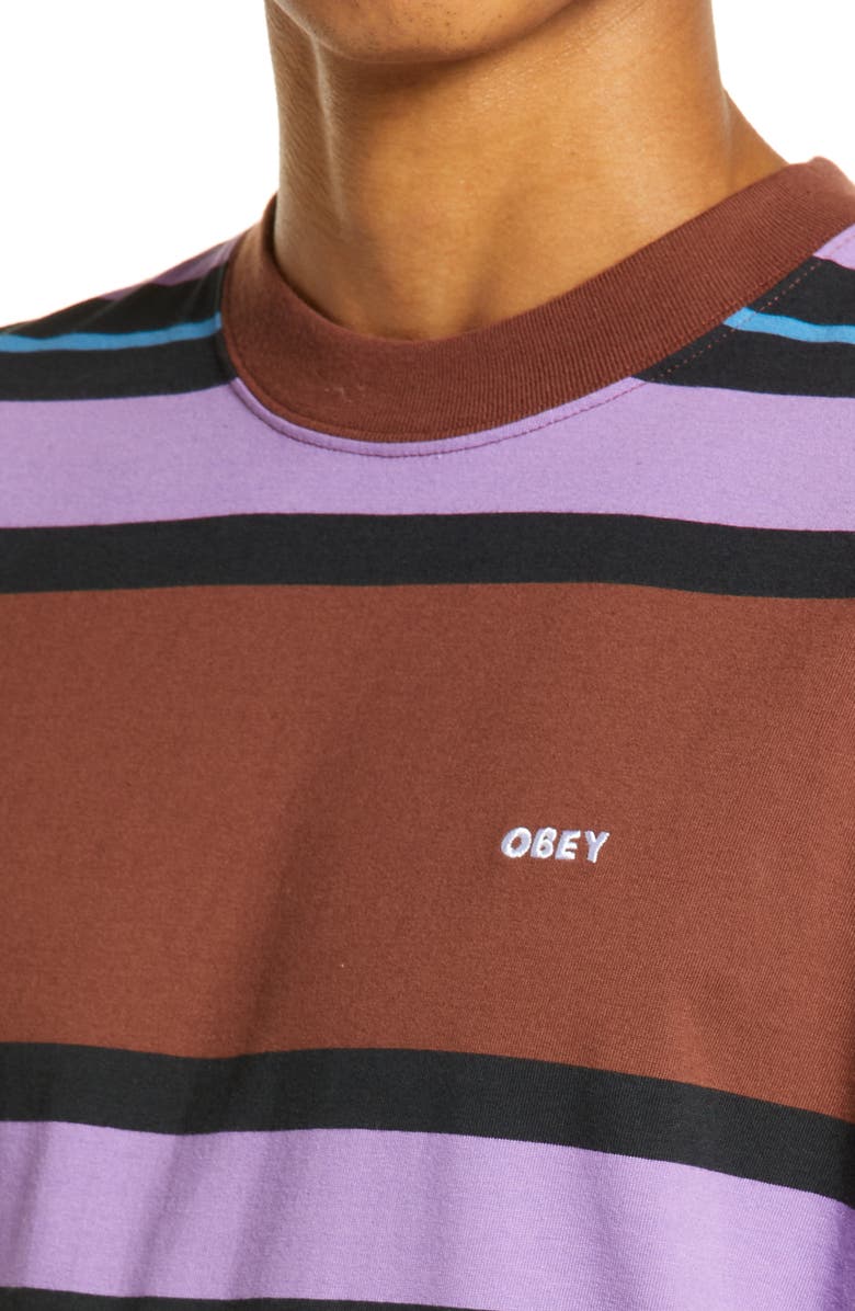 Obey Men's Buena Stripe Organic Cotton T-Shirt, Alternate, color, 