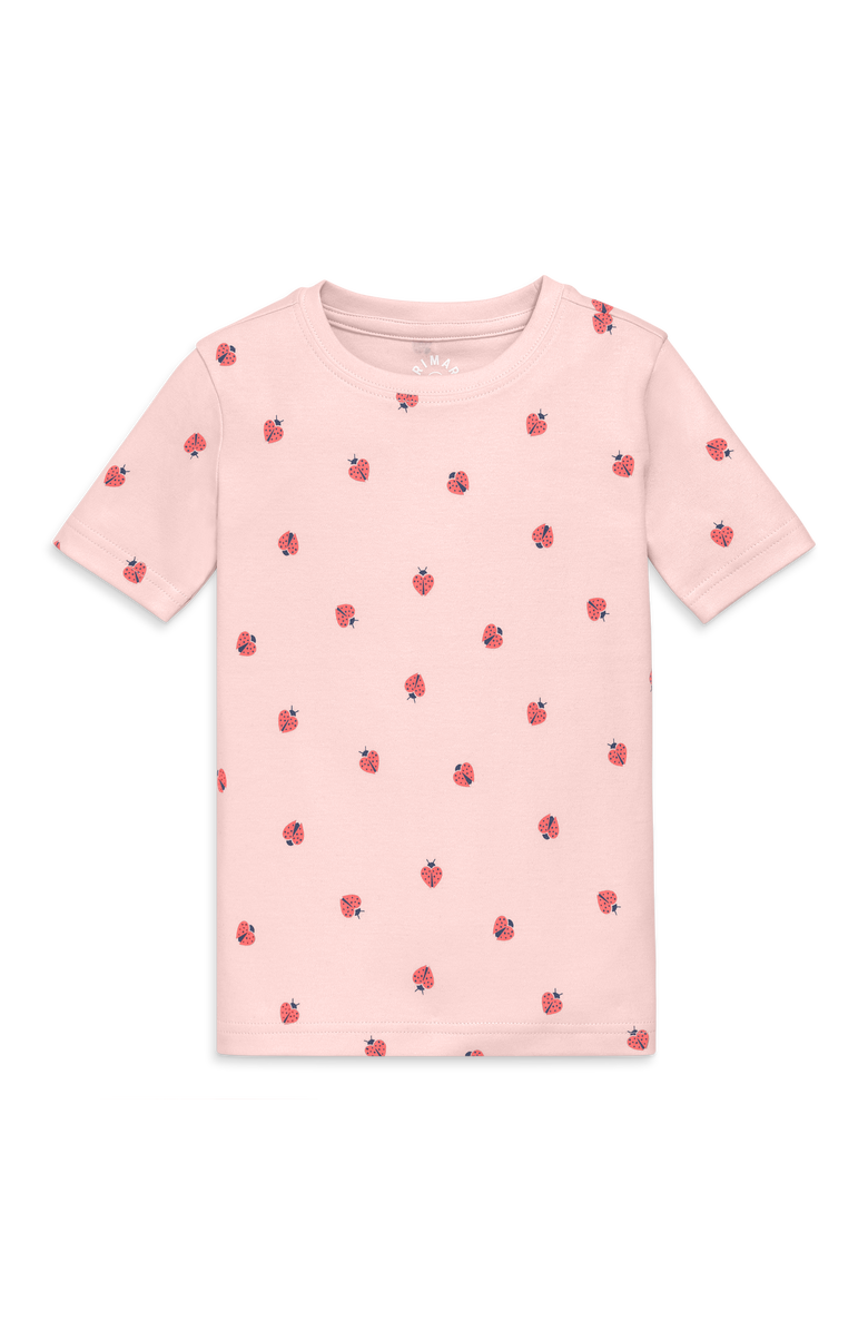 Primary Kids Organic Short Sleeve PJ Top In Rainbow Critters, Main, color, 