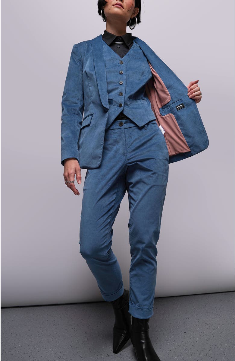 WILDFANG The Empower Velveteen Tux Blazer, Alternate, color, Oxford Blue