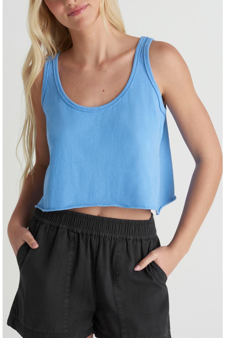 California Crop Cotton Jersey Tank, Main, color, PROVENCE