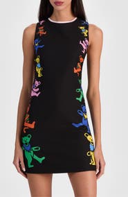 Alice + Olivia x Grateful Dead Clyde Fitted Sheath Minidress