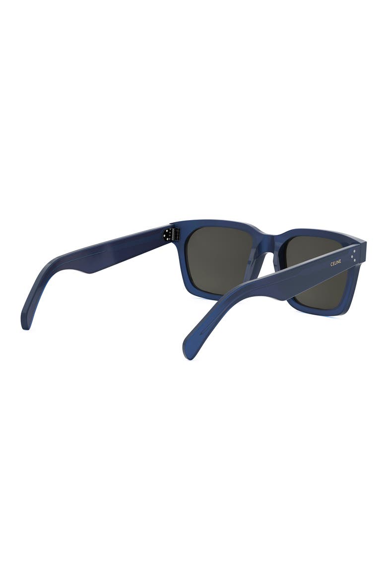 Bold 3 Dots 54mm Geometric Sunglasses, Alternate, color, BLUE / SMOKE