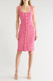 L'AGENCE Aya Sleeveless Tweed Midi Dress