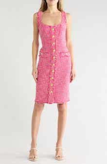 L'AGENCE Aya Sleeveless Tweed Midi Dress