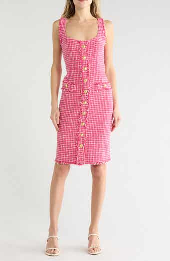 L'AGENCE Aya Sleeveless Tweed Midi Dress