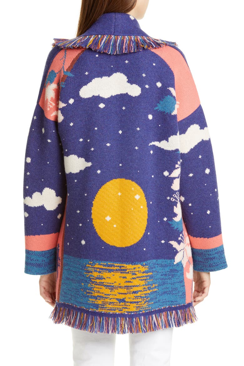 Ocean View Window Oversize Cashmere Cardigan, Alternate, color, OCEAN BLUE