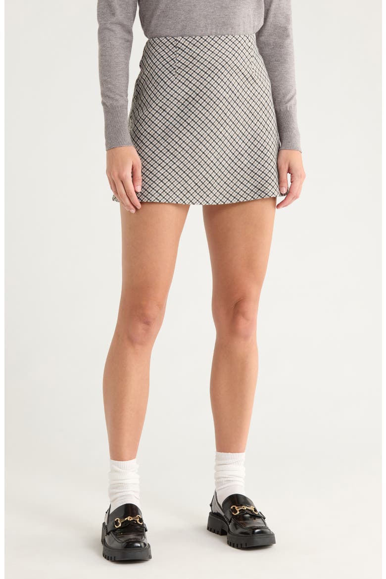 Print Miniskirt, Main, color, BLACK CHARCOAL