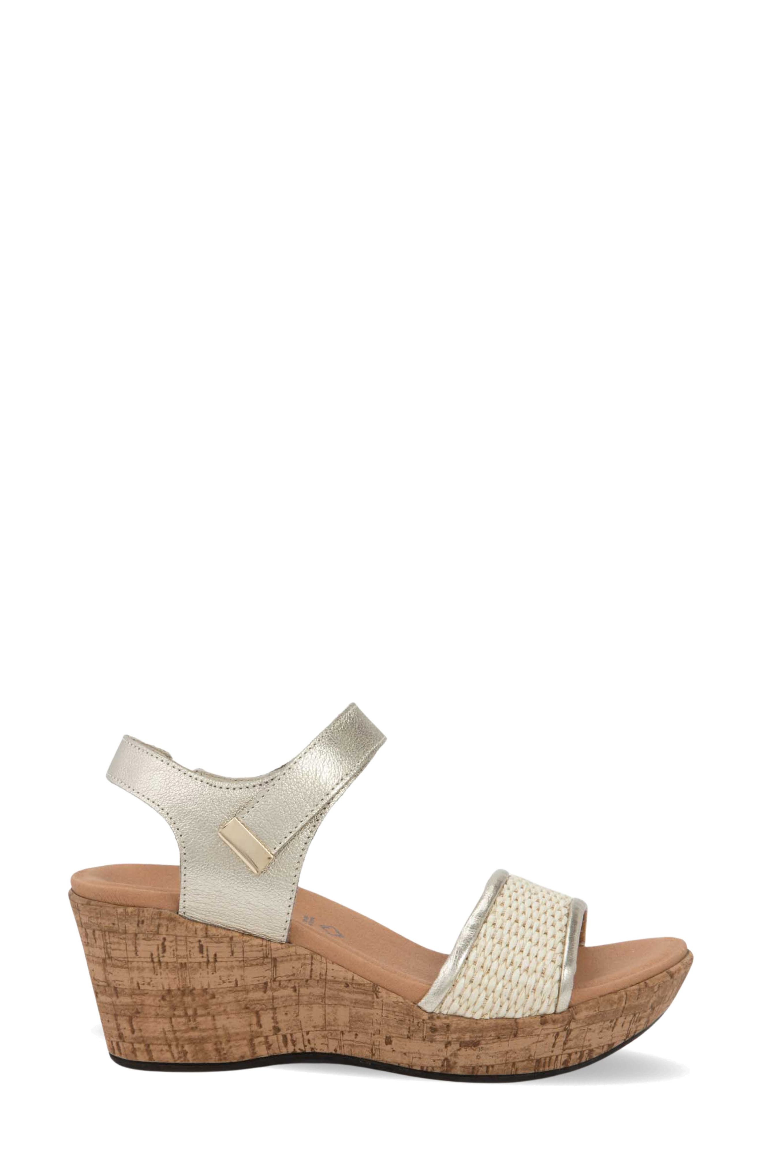 Summer Wedge Sandal, Alternate, color, RADIANT GOLD/ RAFFIA