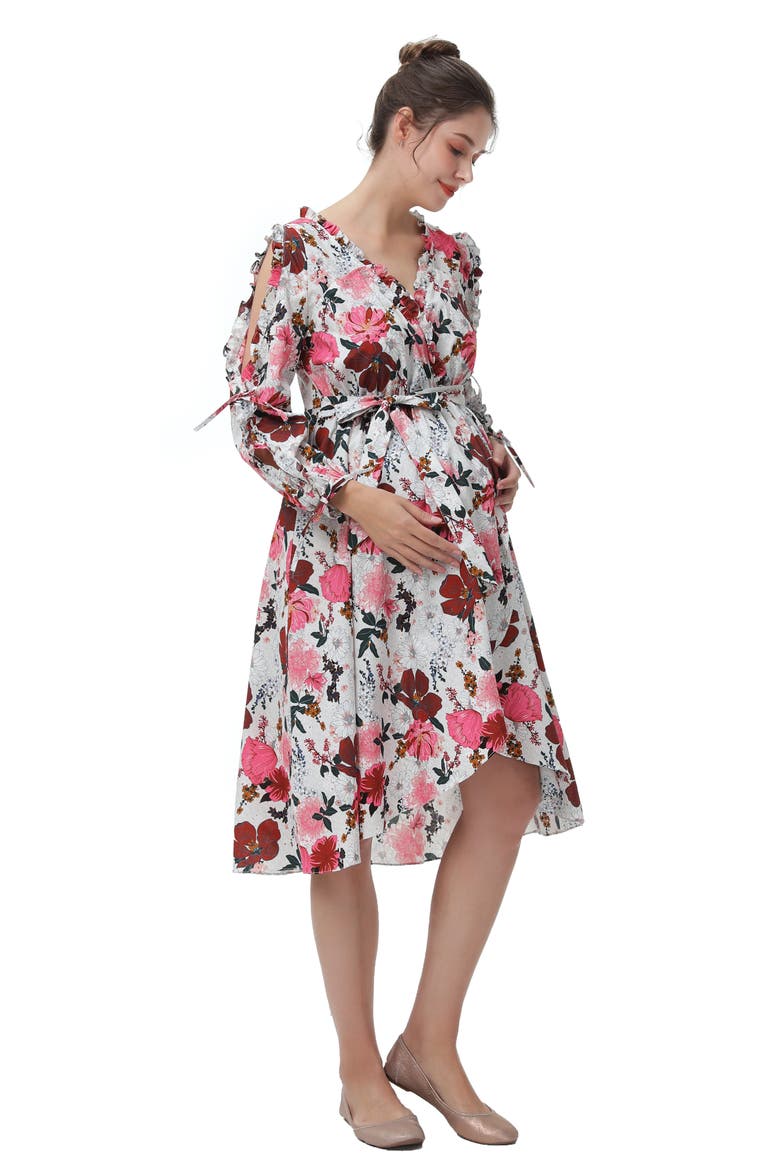 Akemi Maternity/Nursing Hospital Gown, Alternate, color, PINK FLORAL