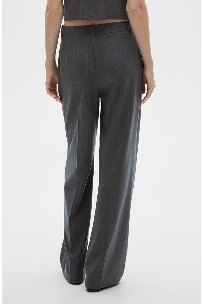 Pinstripe Pleat Front Pants, Alternate, color, GREY