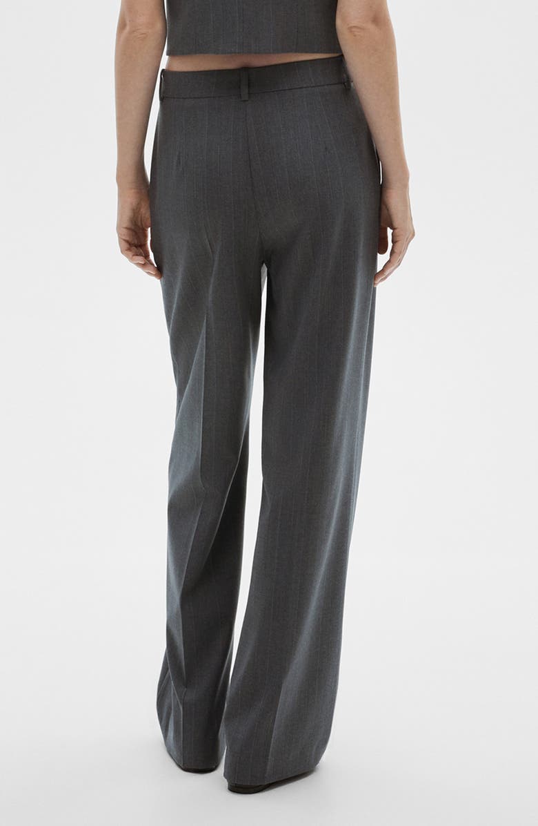 MANGO Pinstripe Pleat Front Pants, Alternate, color,