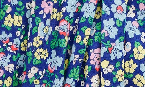 Mini Boden Kids' Floral Pleated Cotton Skort In Sapphire Blue Nautical Floral