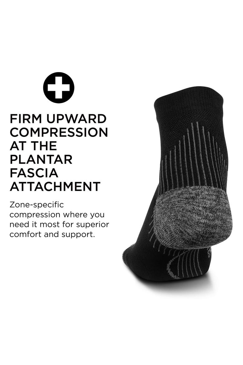 Plantar Fasciitis Relief Light Cushion Quarter Sock  Arch Support, Alternate, color, Black