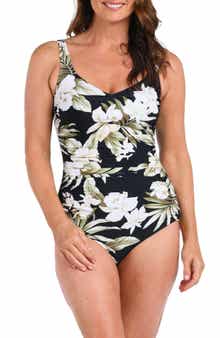 Greenery Shirred One-Piece Swimsuit