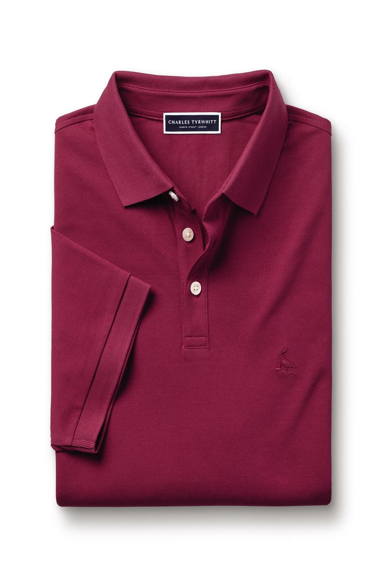 Solid Short Sleeve Cotton Tyrwhitt Pique Polo, Alternate, color, Bright Pink