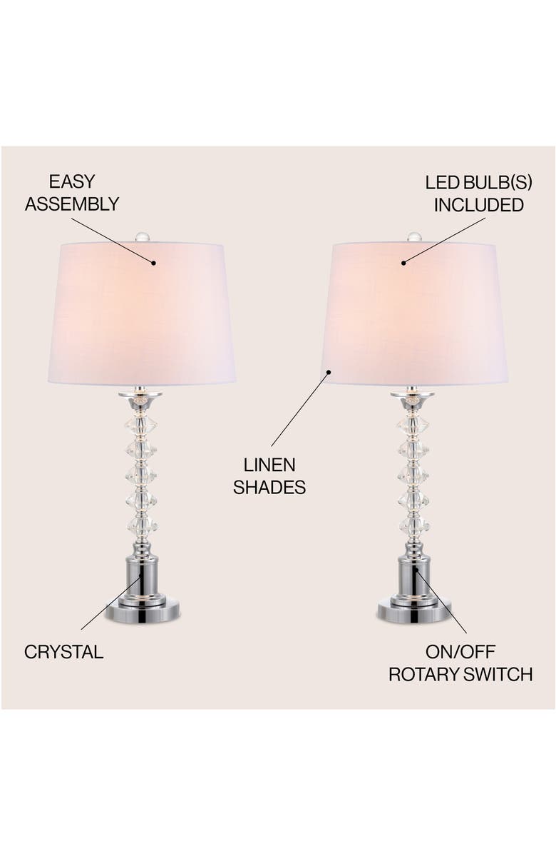 JONATHAN Y Kinsley 28" Crystal LED Table Lamp, Clear/Chrome, Alternate, color, Clear/Chrome