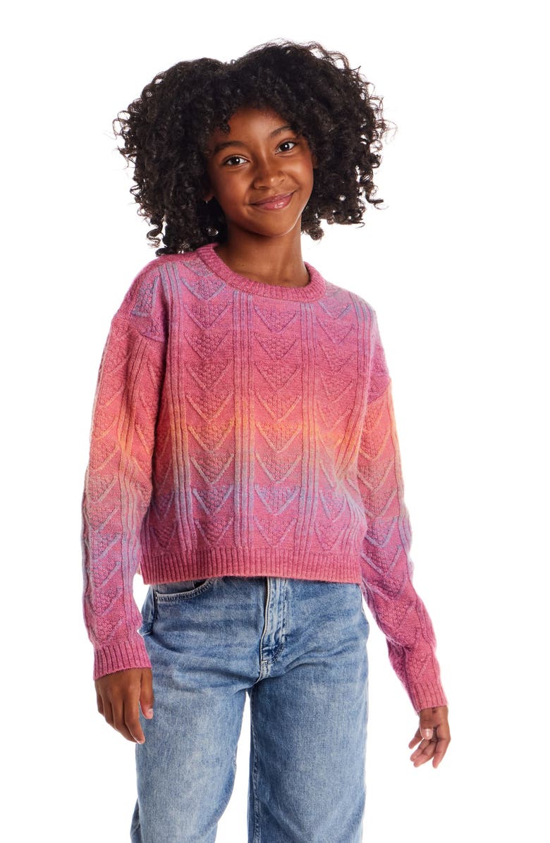 Andy & Evan Kids' Ombré Sweater, Alternate, color, Pink Rainbow