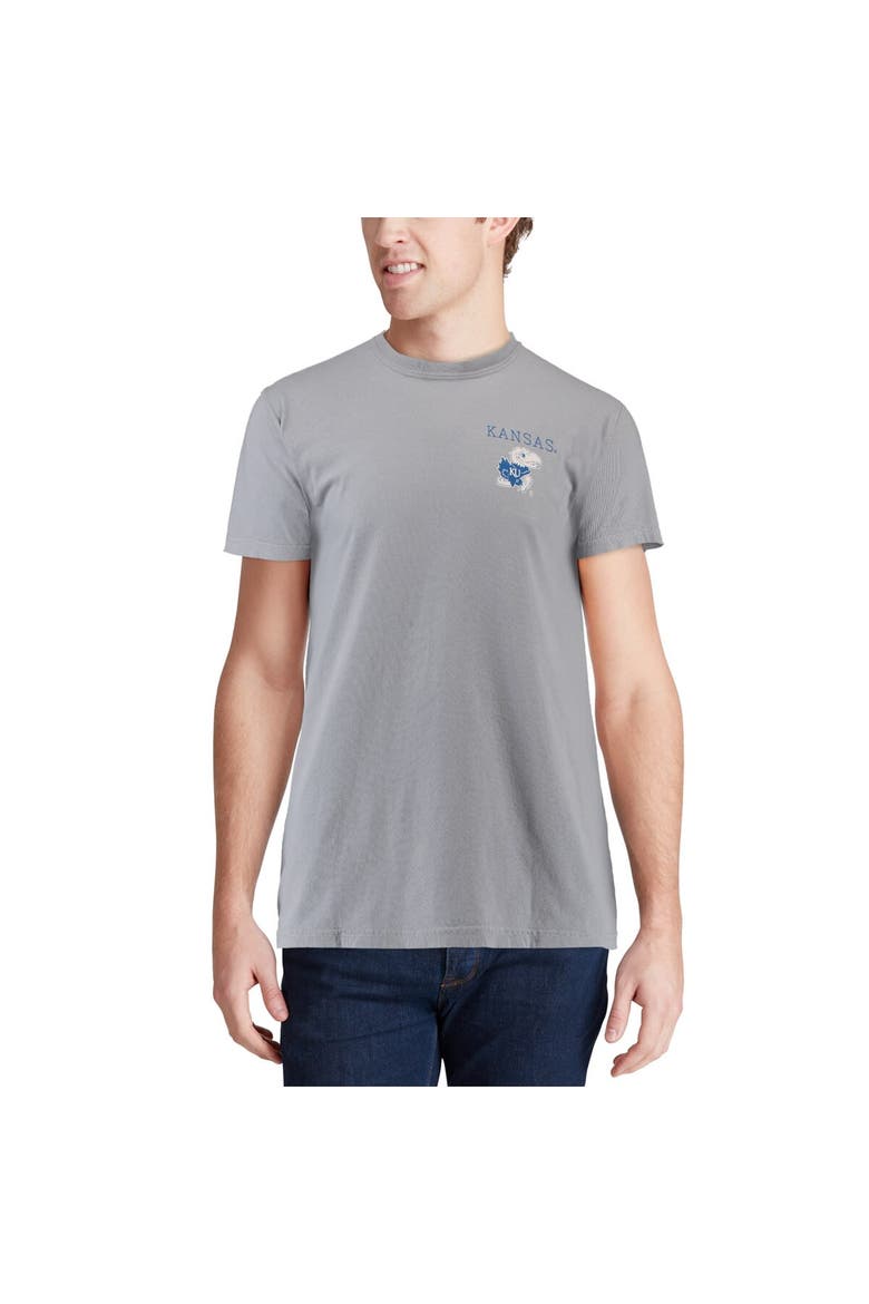 Men's Gray Kansas Jayhawks Comfort Colors Campus Scenery T-Shirt, Alternate, color, Gray
