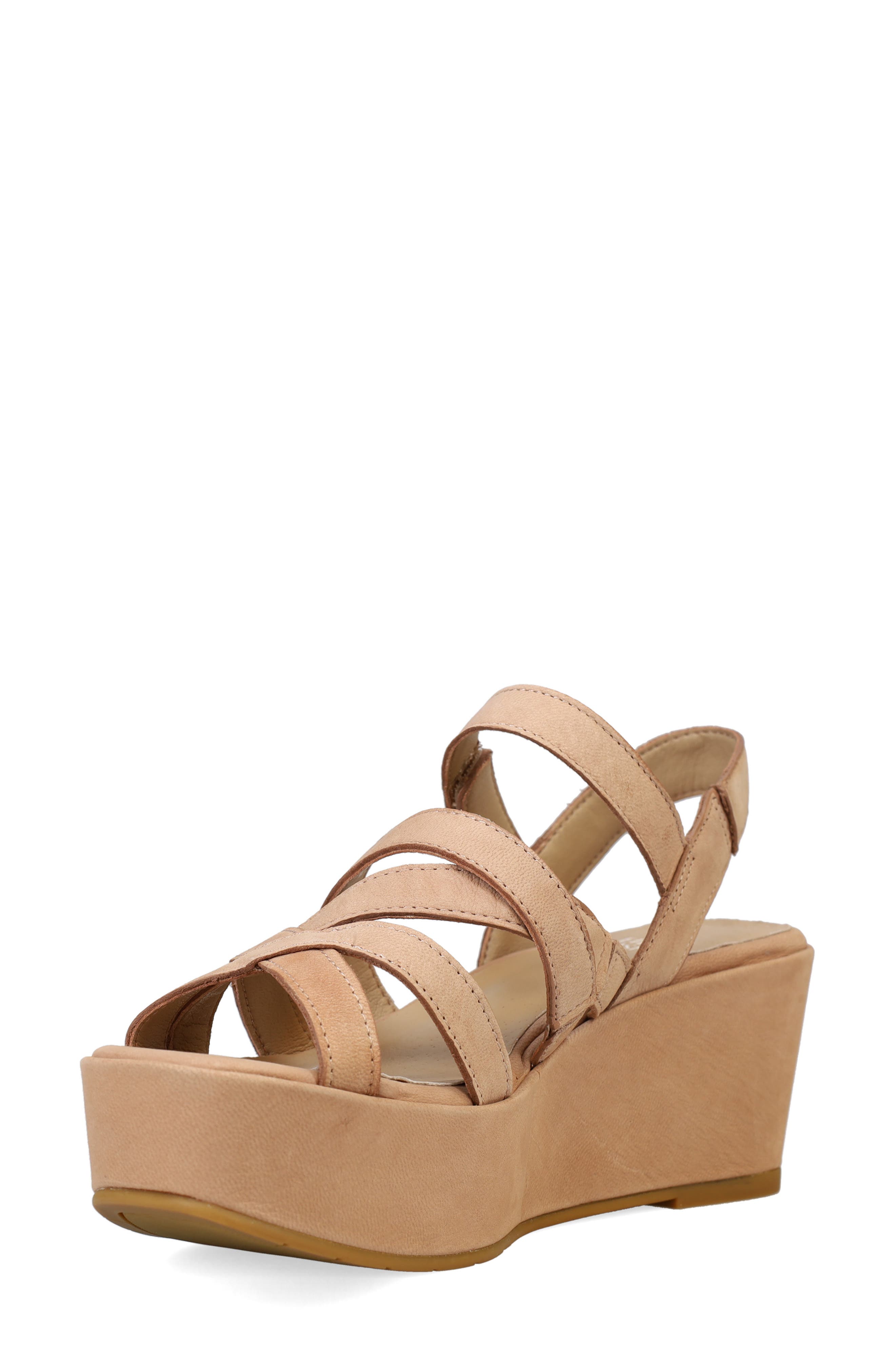 Eileen Fisher Mazy Strappy Platform Sandal, Alternate, color, Latte