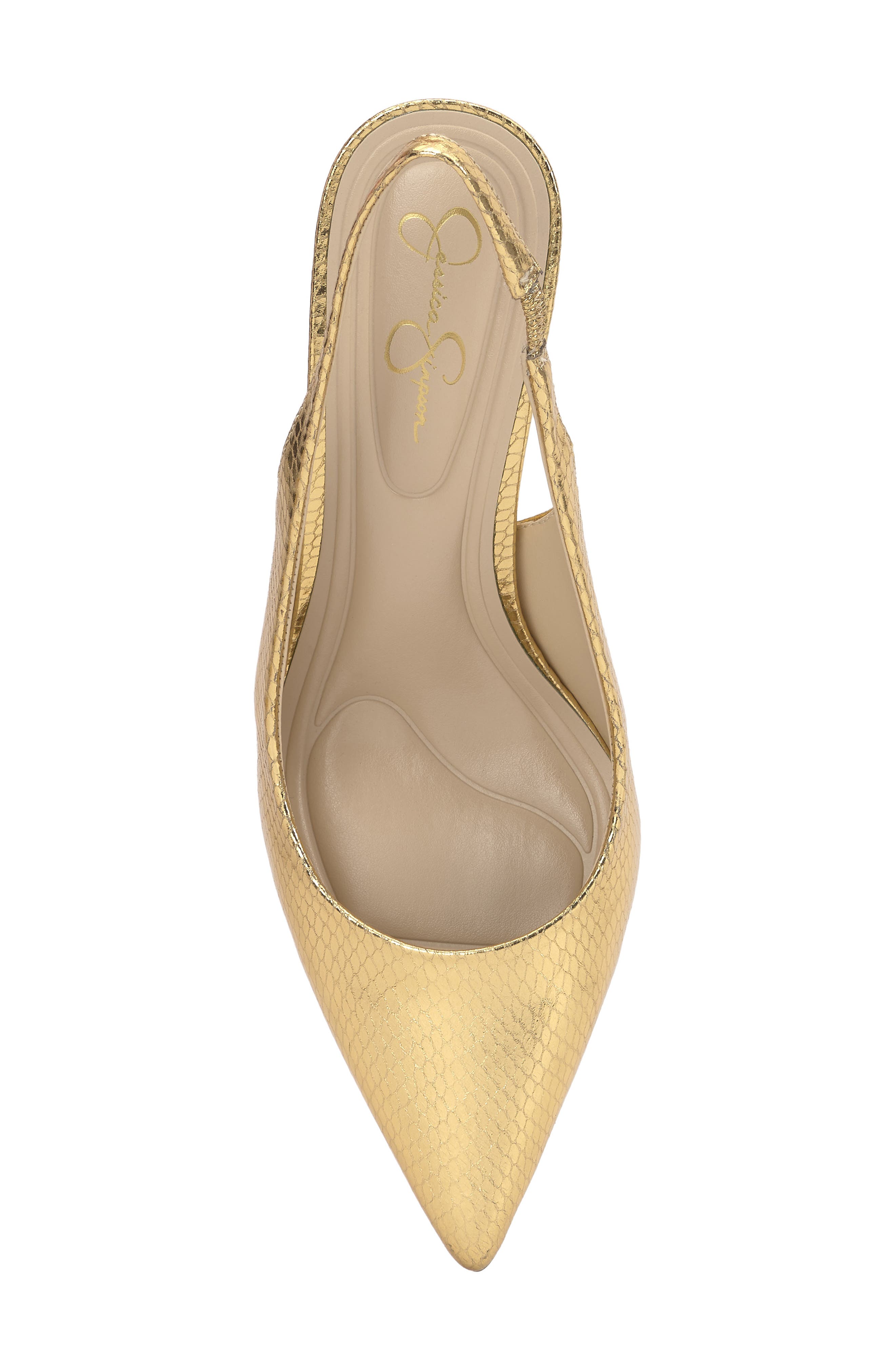 Jessica Simpson Souli Slingback Pointed Toe Pump, Alternate, color, Gold