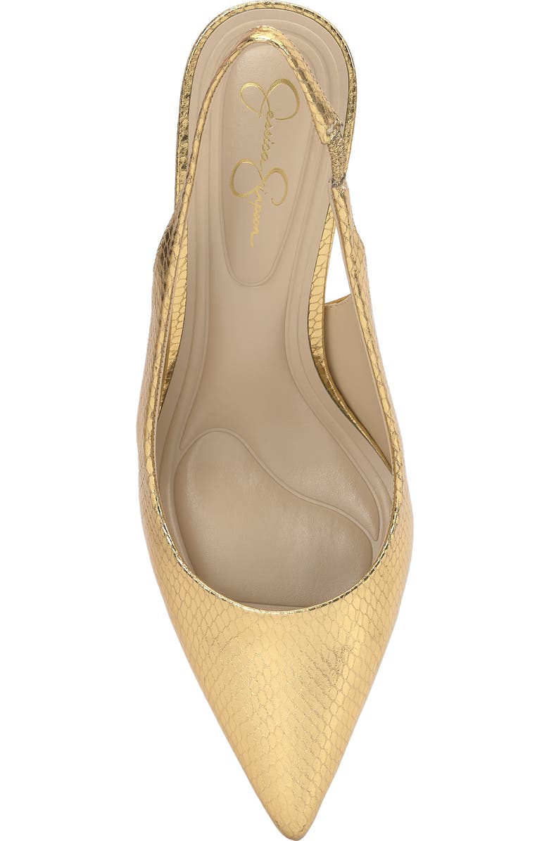 Jessica Simpson Souli Slingback Pointed Toe Pump, Alternate, color, Gold