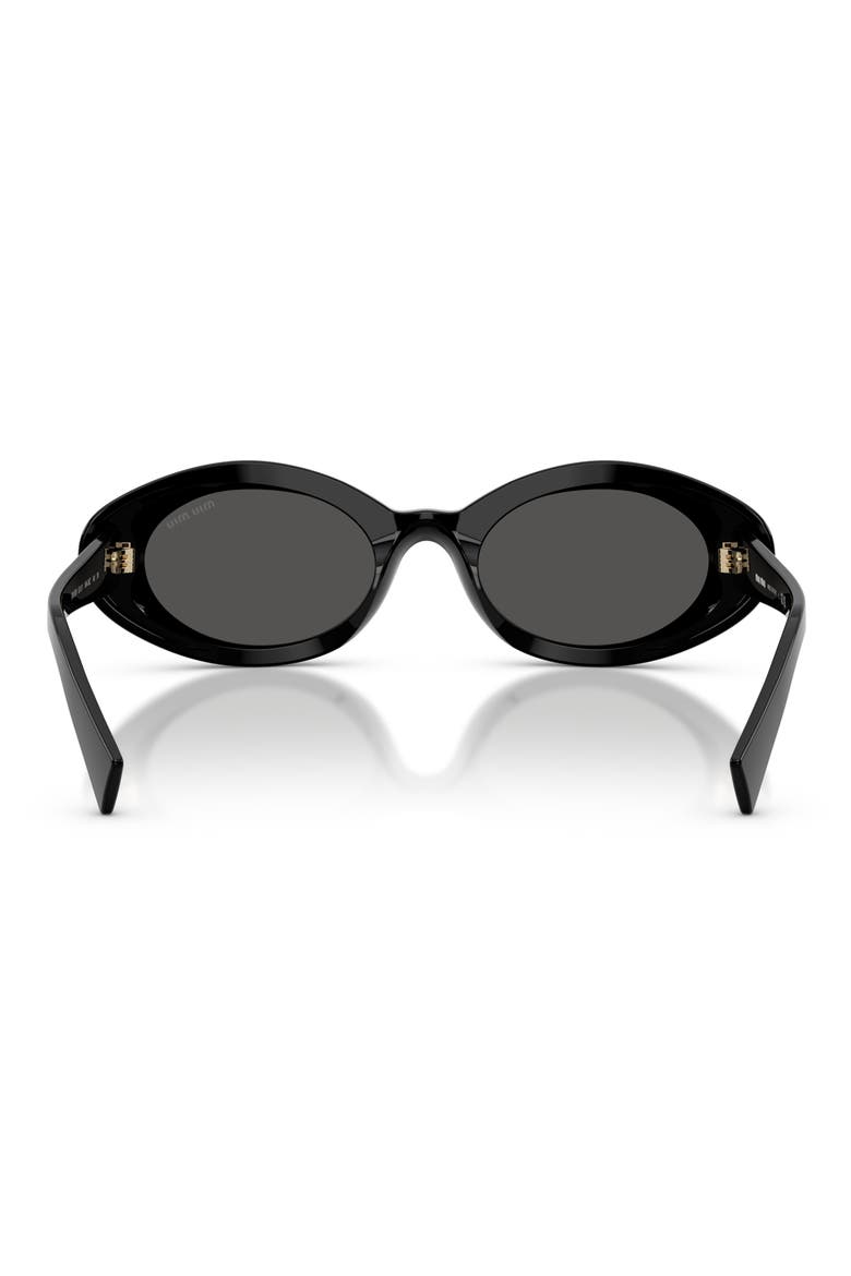 52mm Oval Sunglasses, Alternate, color, BLACK / DARK GREY