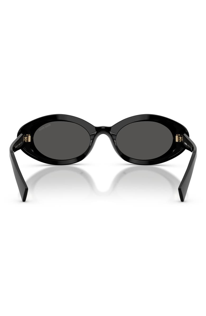 Miu Miu 52mm Oval Sunglasses, Alternate, color, Black / Dark Grey