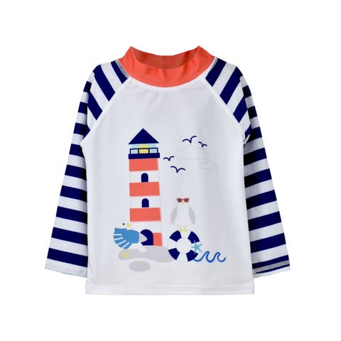 Sustainably Made UPF 50+ Kids' Graphic Rash Guard Swim Top