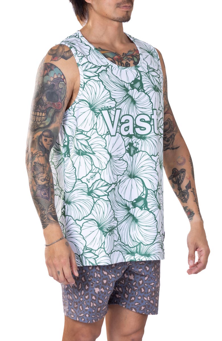 VAST Local Leaves Aqua Terra Performance Tank, Alternate, color, Green