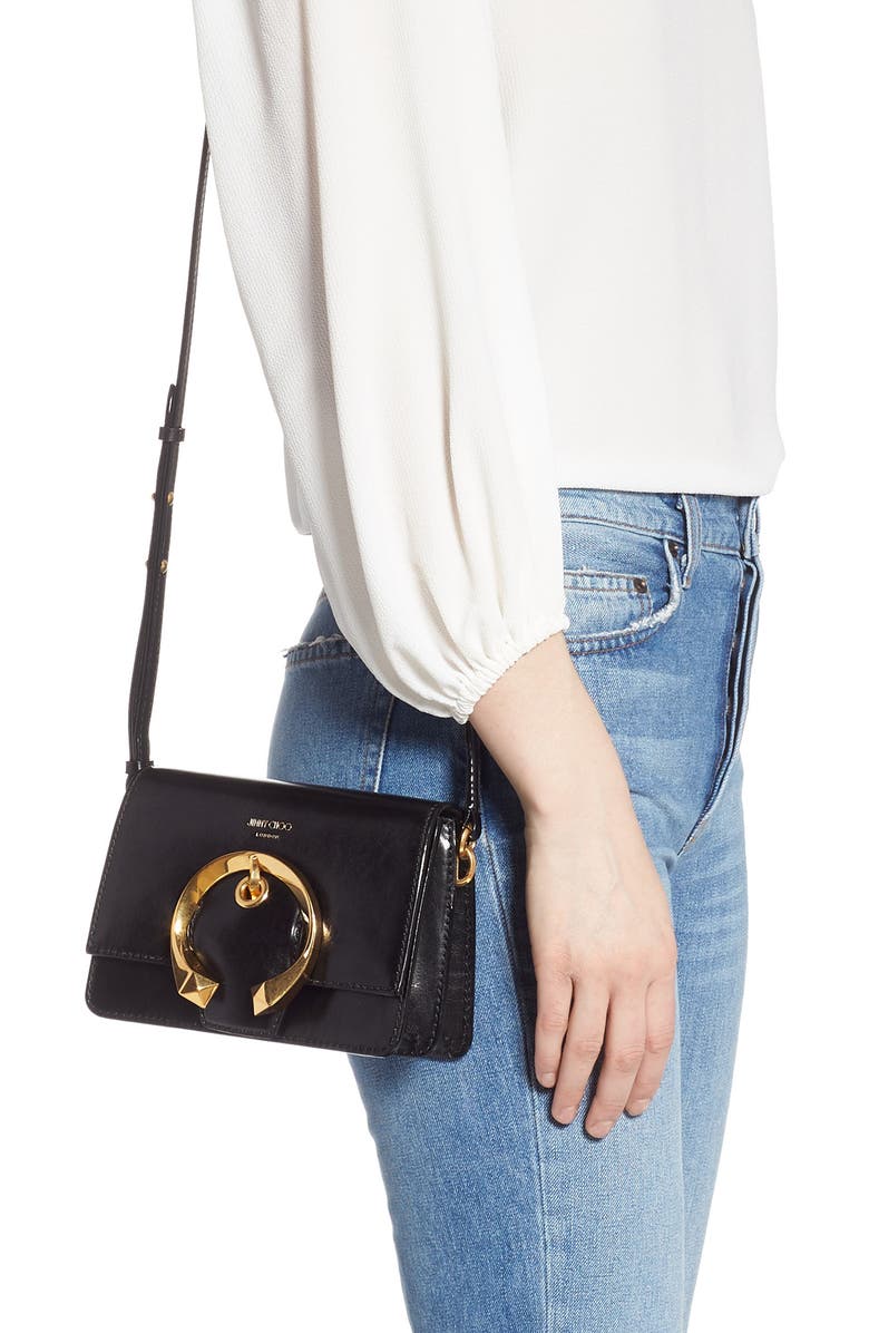 Jimmy Choo Madeline Goatskin Leather Shoulder Bag, Alternate, color,