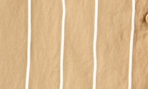 English Factory Stripe Balloon Sleeve Shirt In Brown