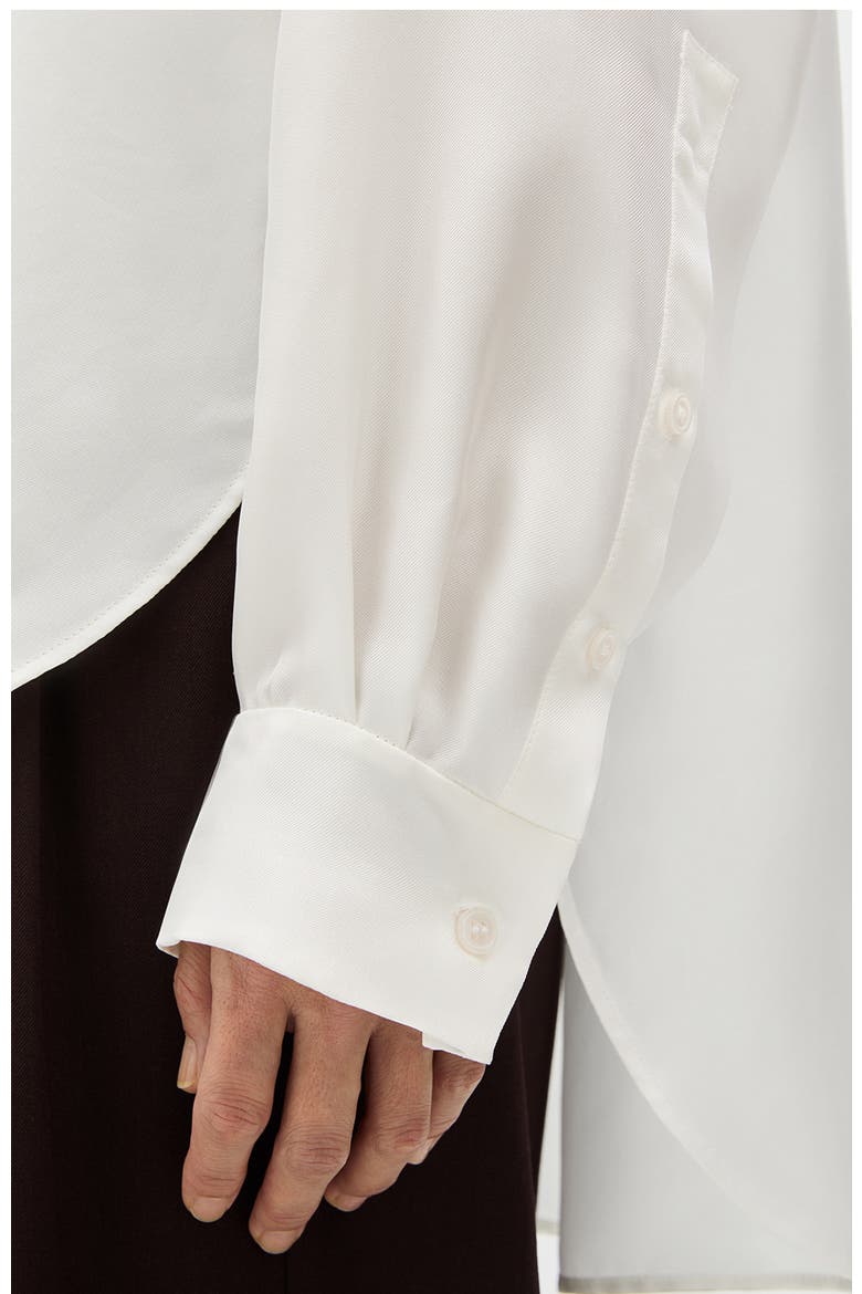 Silk Pleat Back Shirt, Alternate, color, Off White