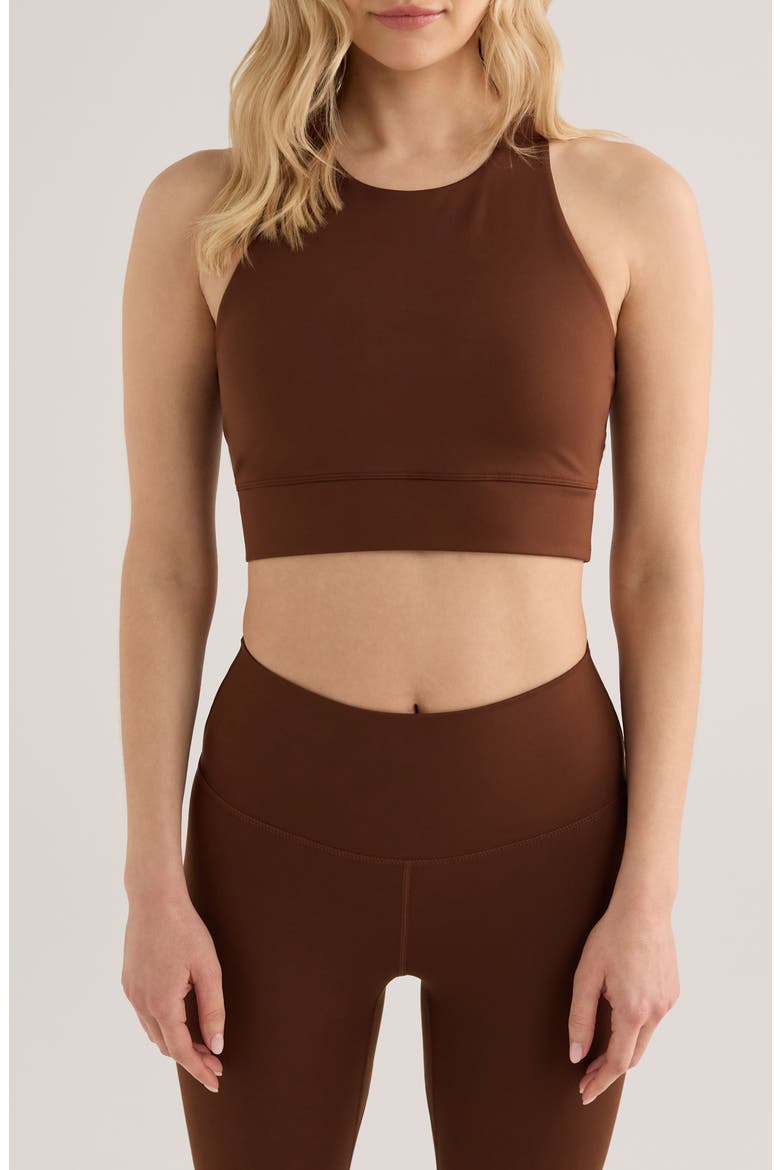 Bea Freesoft Racerback Bralette, Main, color, DARK WALNUT